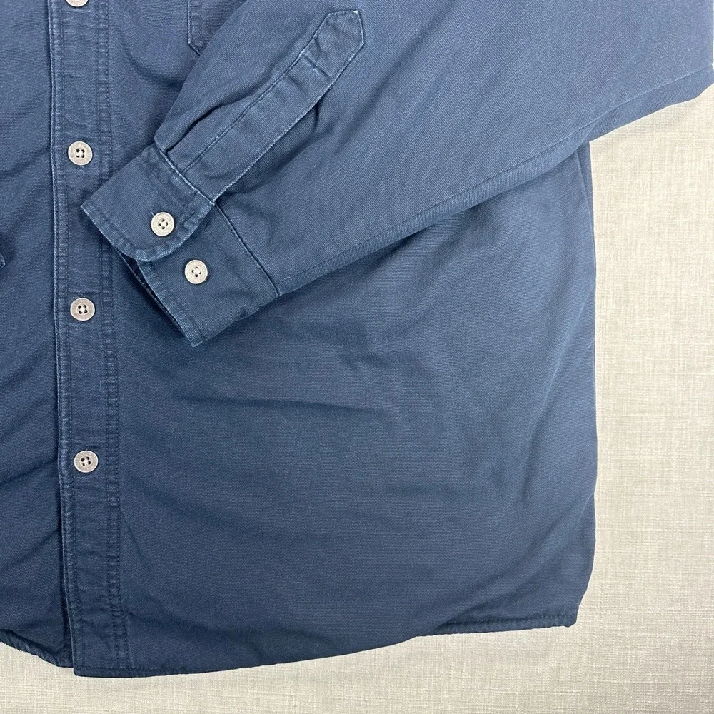 Levis Shirt Jacket Mens XL Navy Blue Cotton Fleece Lined Insulated Workwear EUC